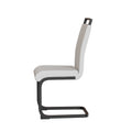 Modern Dining Chairs,Pu Faux Leather High Back Upholstered Side Chair With C Shaped Tube. Black Metal Legs For Dining Room Kitchen Vanity Patio Club Guest Office Chair Set Of 4 White Pu White Foam Pu