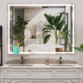 48X36 Inch Led Bathroom Vanity Mirror Wall Mounted Adjustable White Warm Natural Lights Anti Fog Touch Switch With Memory Modern Smart Large Bathroom Mirrors Silver Aluminium