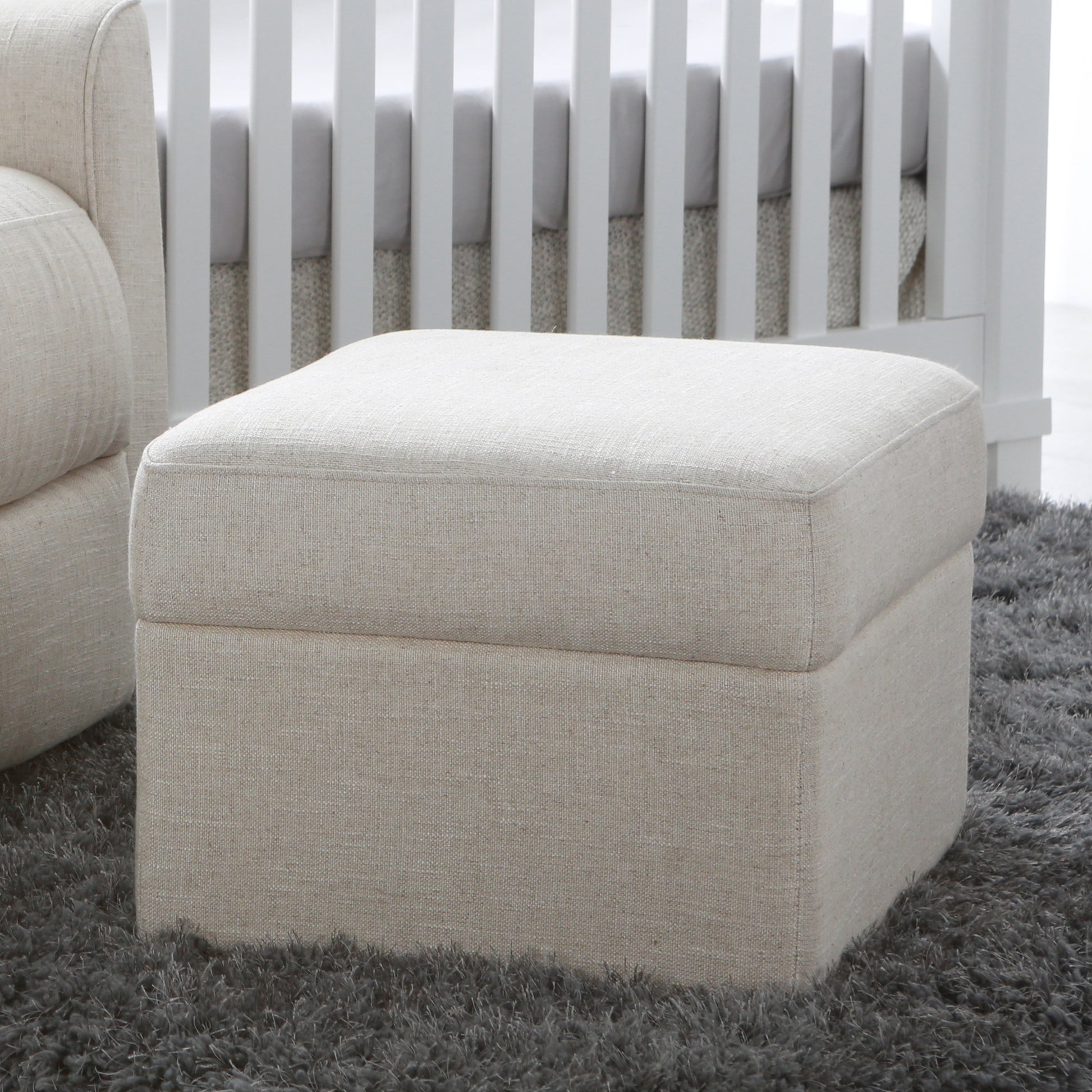 Soho Ottoman In Canvas Beige Fabric