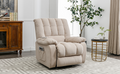 Massage Recliner Chair Electric Power Lift Recliner Chairs With Heat, Vibration, Side Pocket For Living Room Bedroom, Beige Beige Velvet