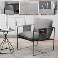2 Sets 1 Case, Upholstered Hanging Armchair With Arm Pocket Metal Frame, Crushed Foamcushions And Skin Friendly Braid For Living Room And Bedroom. Grey Color Grey Foam Polyester