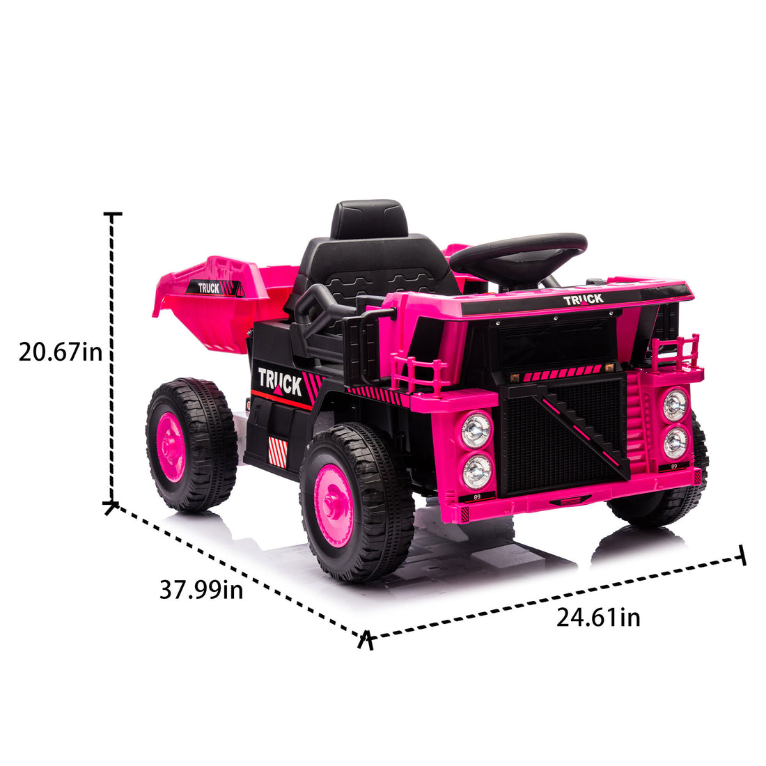 12V Kids Ride On Dump Truck W Parents Control,2Wd,Rear Wheel Suspension,Electric Dump Bed And Extra Shovel,Multimedia Function With Bluetooh And Music,Volume&Speed Adjustment,Led Light For Kids 3 5. Pink Polypropylene