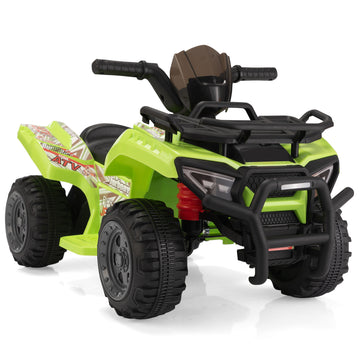 6V Kids Ride On Atv Car, Powered 4 Wheeler Quad W Music Horn Usb Mp3, 1.9 Mph Max Speed, Electric Vehicle Toy For Children 18 48 Months, Green Green Polypropylene