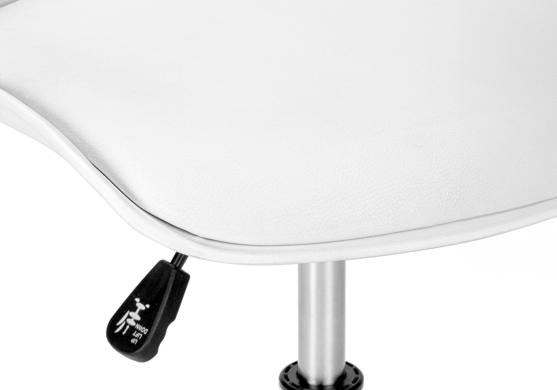 Office Chair, Adjustable Height, Swivel, Ergonomic, Computer Desk, Work, Juvenile, White Leather Look, White Metal, Contemporary, Modern White Foam Metal