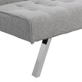 Wood Frame, Stainless Leg, Futon, Sofa Bed Grey Grey Fabric 2 Seat