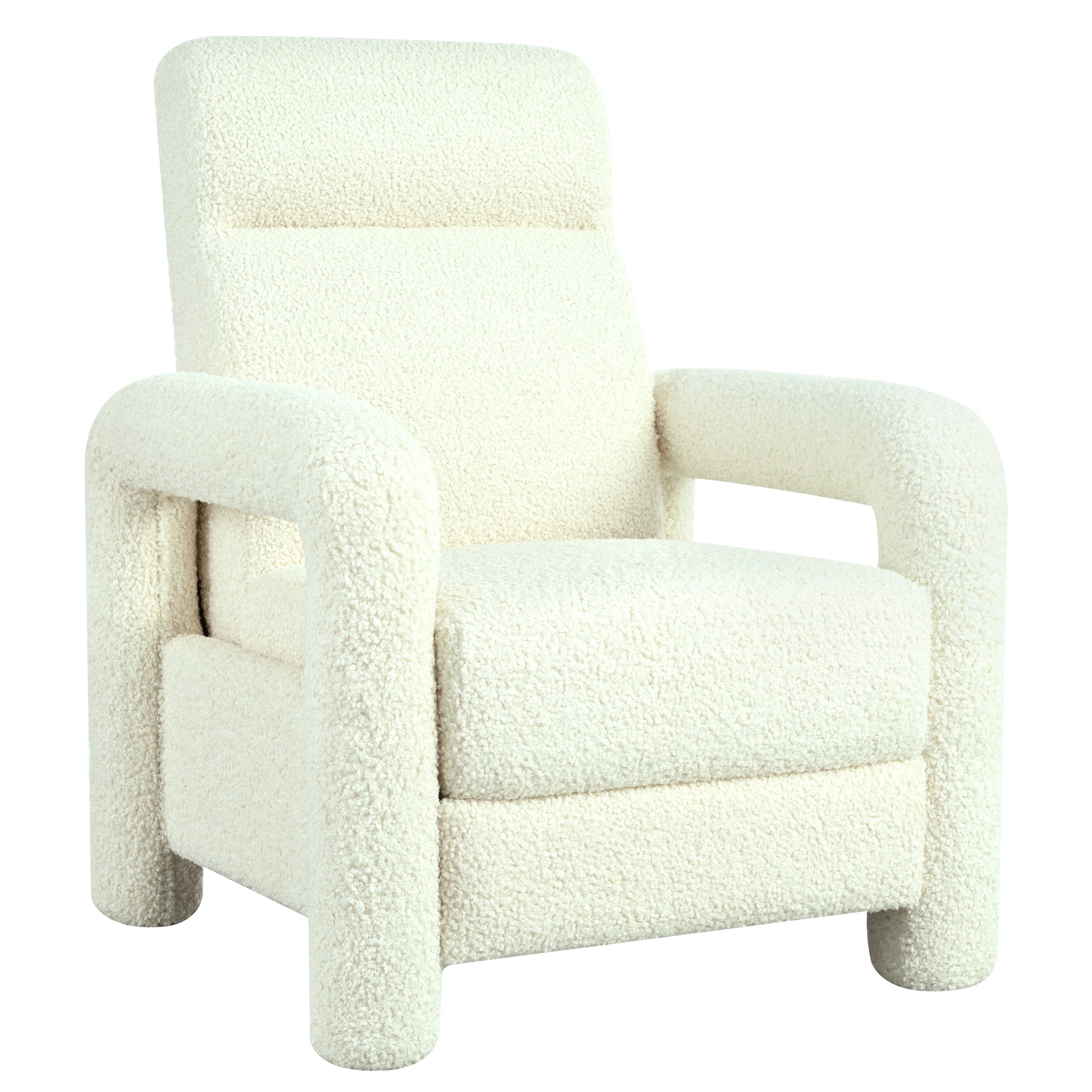 31.25" Push Back Recliner Armchair Upholstered Recliner Chair Single Sofa With Adjustable Backrest For Living Room, Beige Beige Teddy
