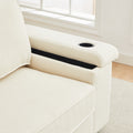 86.5 Inch Sofa Couch Deep Seat Sofa With Two Storage Spaces, T Pyce Charging Portsusb Charging Ports & 2 Cup ,Corduroy 3 Seater Couch, Modern Sofas For Living Room Beige Foam Corduroy 3 Seat