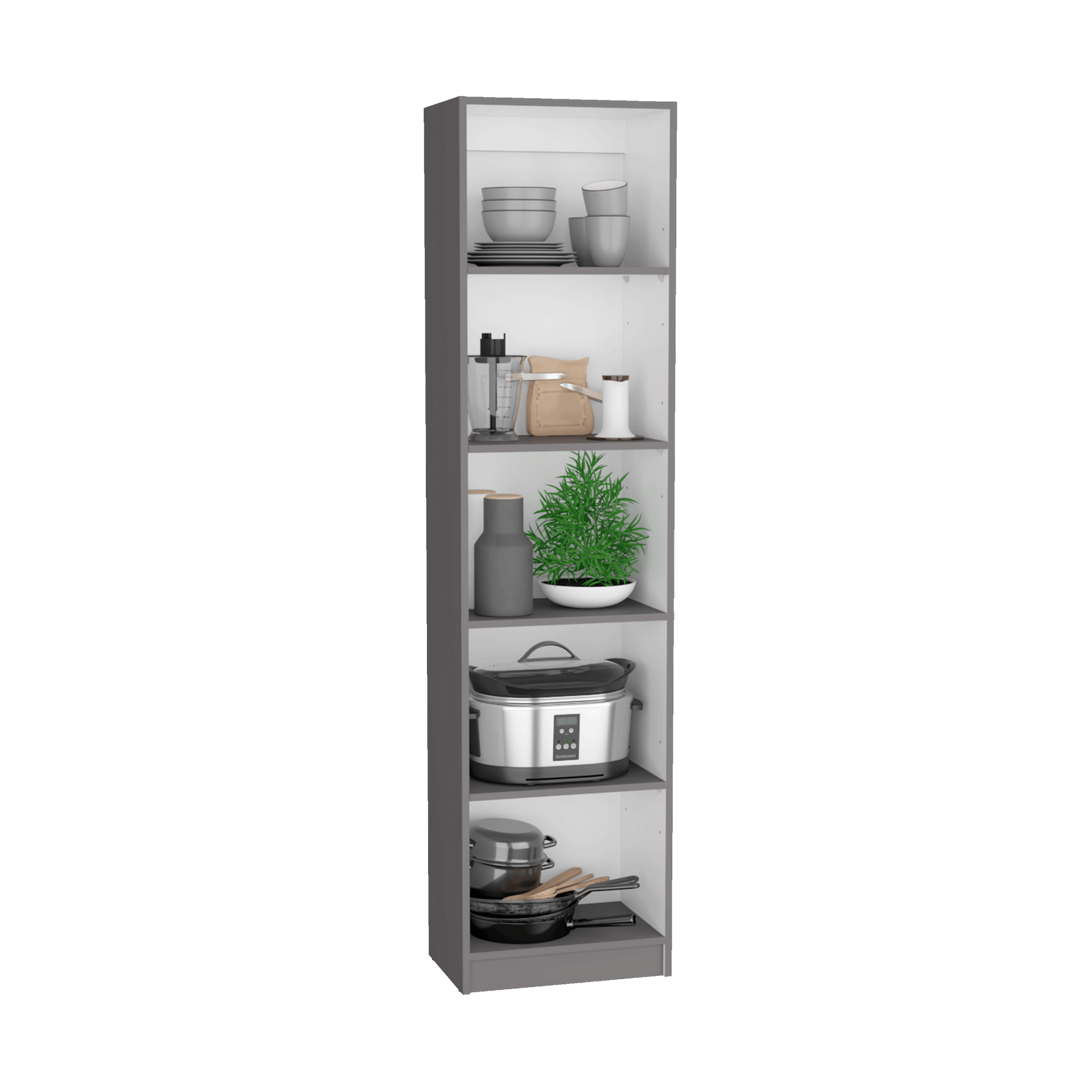 Durant 3 Piece Home Bookcase Set, 67" Wide With 13 Shelvesliving Room Set Set Matt Gray White Freestanding 5 Or More Shelves Multicolor,White Gray Office Open Storage Space Modern Particle Board