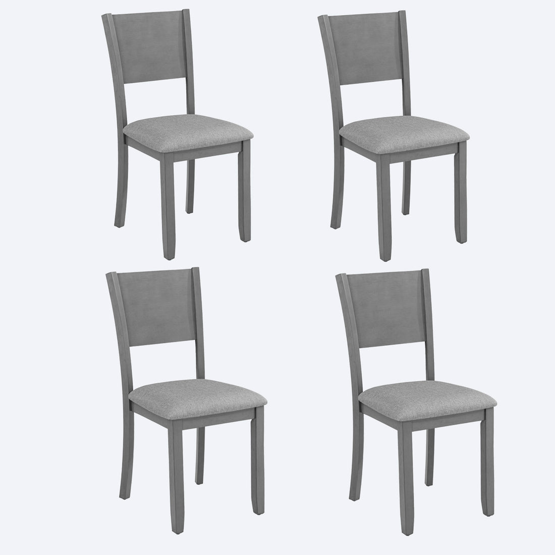 Dining Chairs Set For 4,Kitchen Chair With Padded Seat, Side Chair For Dining Room, Gray Gray Foam Rubber Wood