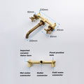 Wall Mounted Bathroom Sink Faucet With Pop Up Drain No Overflow Bronze,Brushed Nickel Brass,Stainless Steel