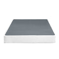 Eastern King Mattress Foundation 1Pc Black Metal Frame With Textured Fabric Cover King Black Bedroom Metal