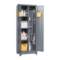 Metal Storage Cabinets, Cleaning Tool Cabinet With Locking Door, Tall Broom Tool Organizer And Storage, Large Storage Cabinet For Kitchen, Pantry, Office, Shop 3 4 Shelves Grey Door Locks Modern Metal