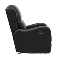 Black Faux Leather Upholstery Glider Reclining Chair 1Pc Living Room Furniture Comfort Seating Black Faux Leather Wood Primary Living Space Solid Wood