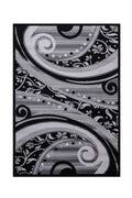 Jersey Area Rugs, Carpets For Livingroom, 5X7 Area Rugs ,1843 Black Grey Rectangle 5&7 Black Grey Contemporary Abstract Polypropylene