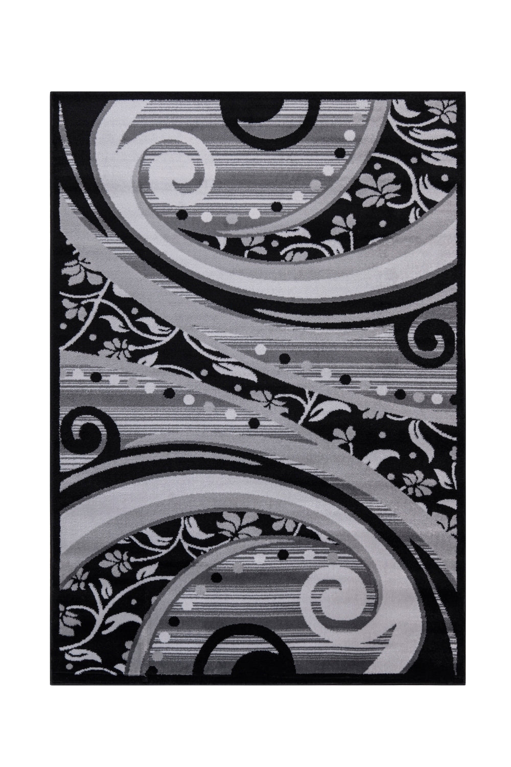 Jersey Area Rugs, Carpets For Livingroom, 5X7 Area Rugs ,1843 Black Grey Rectangle 5&7 Black Grey Contemporary Abstract Polypropylene