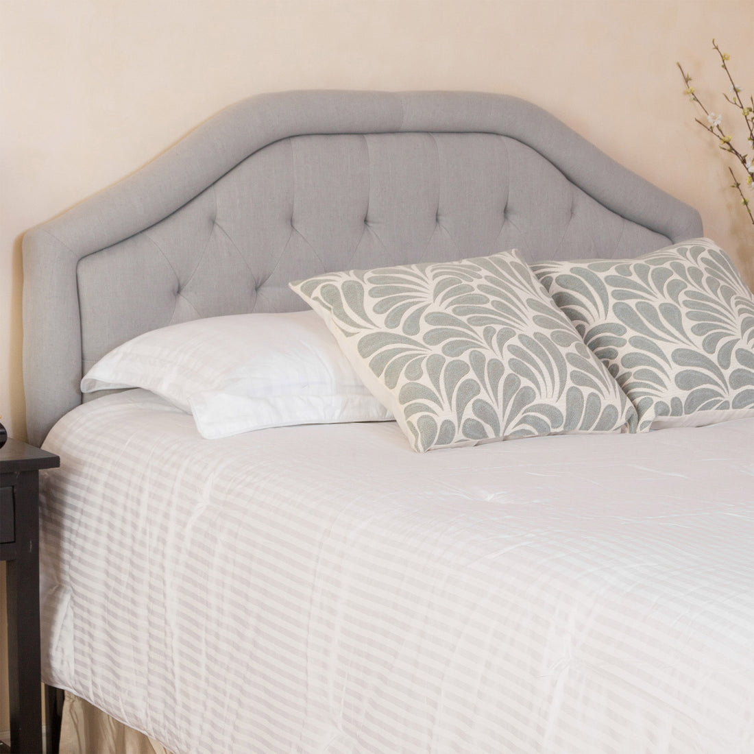 Earlton Headboard Full Light Grey Fabric