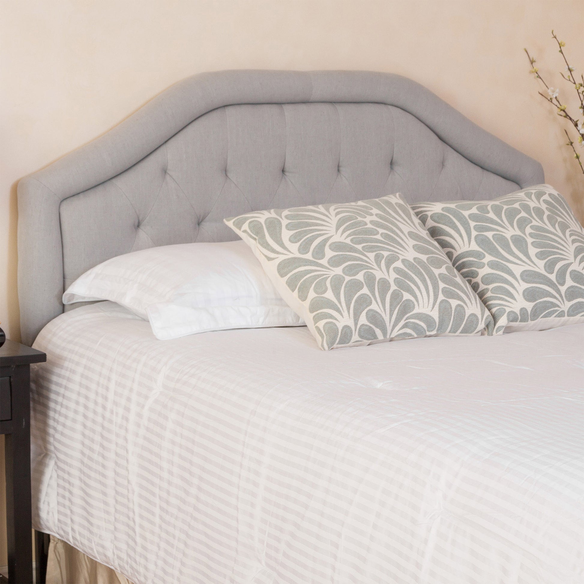 Earlton Headboard Full Light Grey Fabric