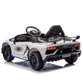 12V Kids Ride On Car W Parents Remote Control,Licensed Lamborghini Aventador Xago,Hydraulic Pressure Door,Slow Start,Early Education,Bluetooth,Adjustable Volume,Mp3,Usb,Led Lights For Kids Aged 3 8. White 50 99 Lbs Polypropylene