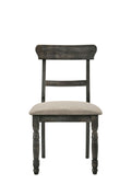 Leventis Light Brown Linen Weathered Gray Finish Side Chair Set Of 2 Light Brown Linen
