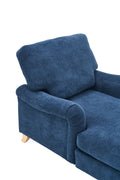 Modern Mid Century Indoor Oversized Chaise Lounger Comfort Sleeper Sofa With Soild Wood Legs Blue Foam 1 Seat