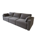 Modern Cotton Linen Modular Sectional Sofa, Convertible Sofa Set With Pillows, Oversized Sectional Couches For Living Room, Loft, Apartment, Office Dark Gray 3 Seats Wood Primary Living Space Medium Duty Pine 3 Seat Dark Gray Linen Medium Soft Cushion