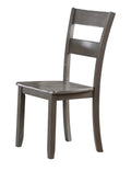 Transitional 7Pc Dining Set Rectangular Table Wood Base Ladder Back Chairs Gray Finish Wooden Dining Room Furniture Wood Wood Gray Seats 6 Wood Dining Room 72 Inches Contemporary 4 Leg Rectangular