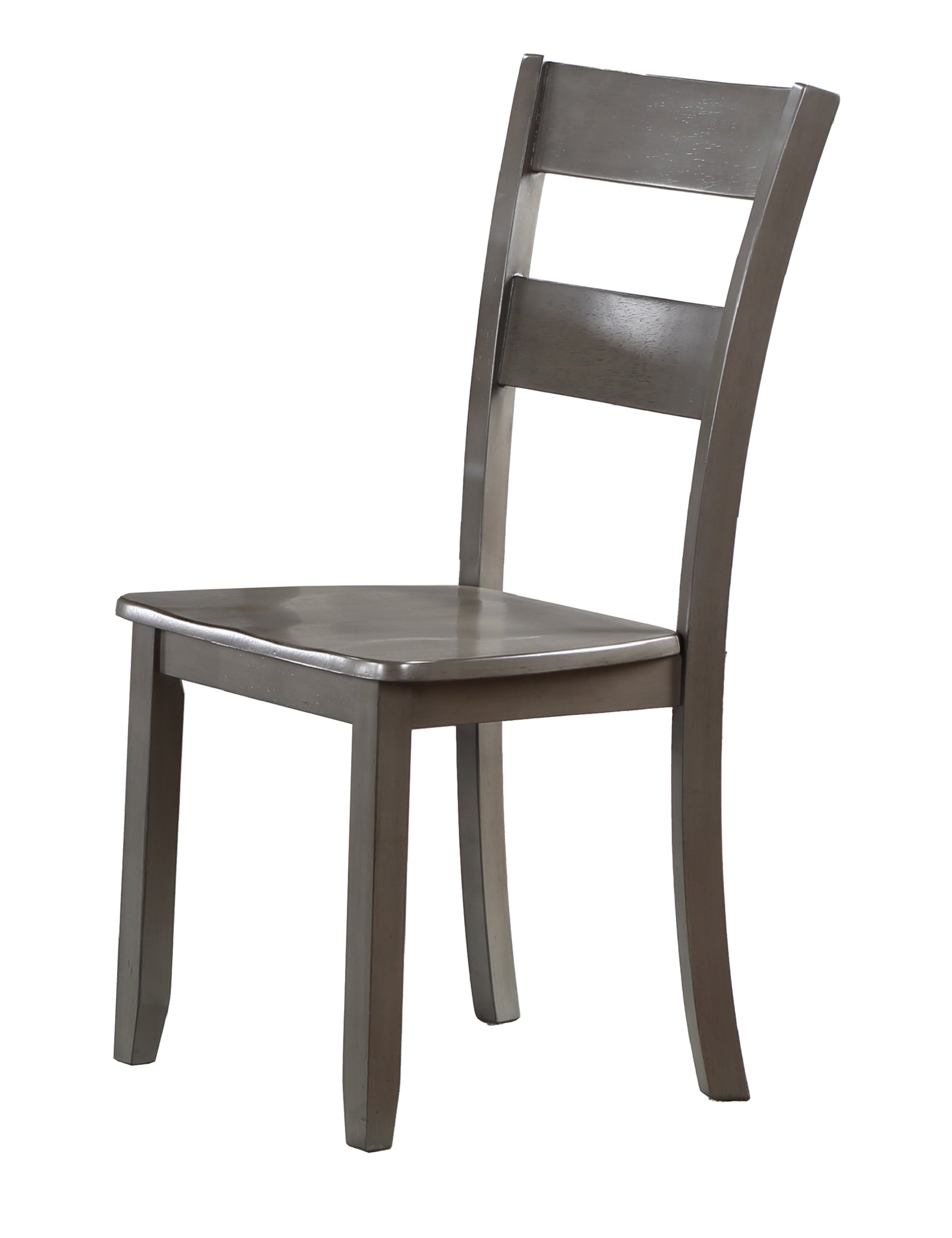 Transitional 7Pc Dining Set Rectangular Table Wood Base Ladder Back Chairs Gray Finish Wooden Dining Room Furniture Wood Wood Gray Seats 6 Wood Dining Room 72 Inches Contemporary 4 Leg Rectangular