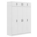 4 Door Wardrobe With 1 Drawer And Top Cabinetwhite White White Bedroom Contemporary Particle Board