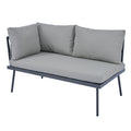 Modern Outdoor 3 Piece Pe Rattan Sofa Set All Weather Patio Metal Sectional Furniture Set With Cushions And Glass Table For Backyard, Poolside, Garden, Gray,L Shaped Yes Sectional Gray Seats 4 Weather Resistant Frame Water Resistant Cushion Garden &