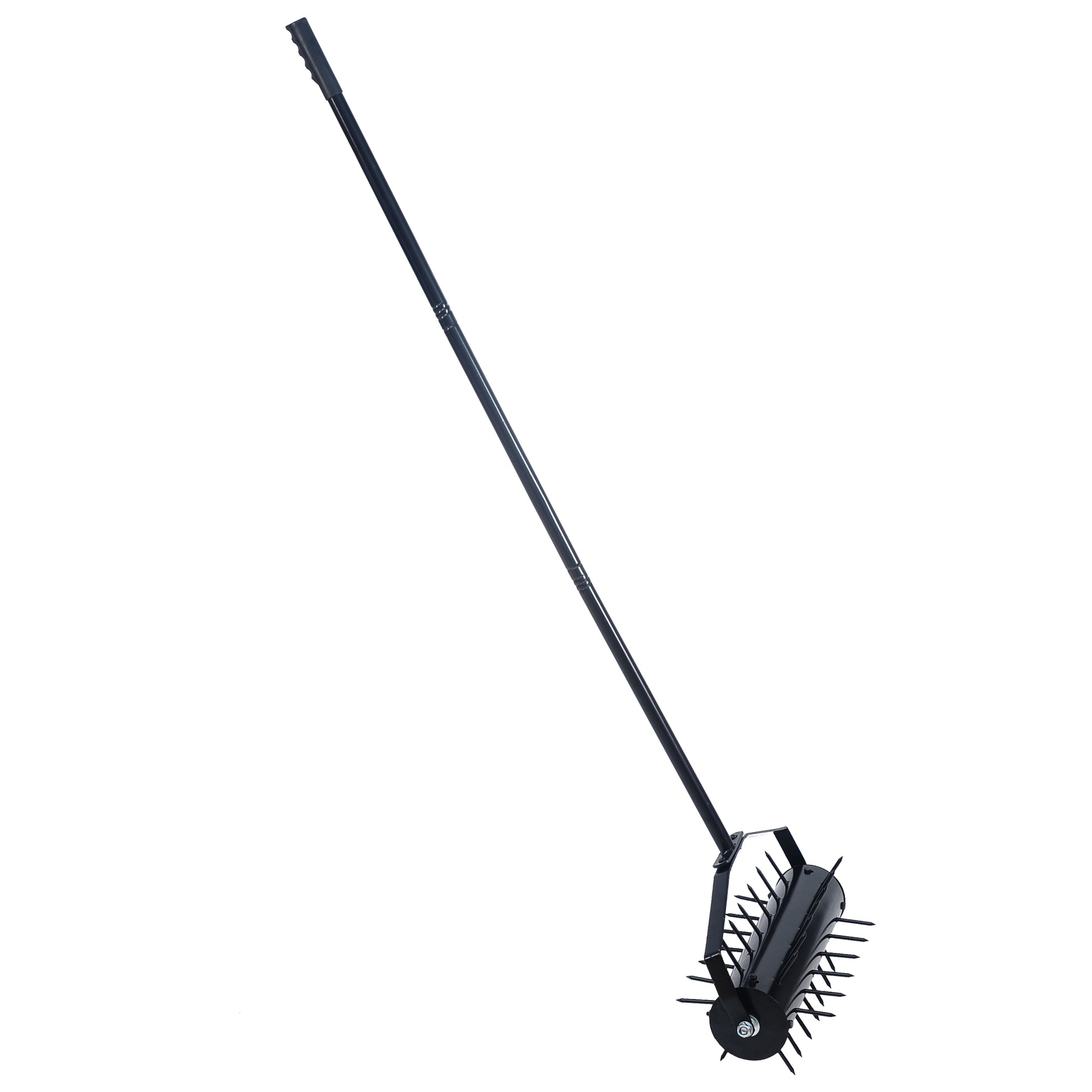 Rolling Manual Lawn Aerator, Home Aerator Lawn Tool Pusher, 58 Inch Handle Push Lawn Aerator For Lawns, Yards And Gardens Black Iron
