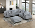 Living Room Furniture Ottoman Gray Corduroy Upholstery 1Pc Soft Cushion Cocktail Ottoman Solid Wood Legs Gray Corduroy Wood Primary Living Space Contemporary,Modern Square Plywood,Solid Wood