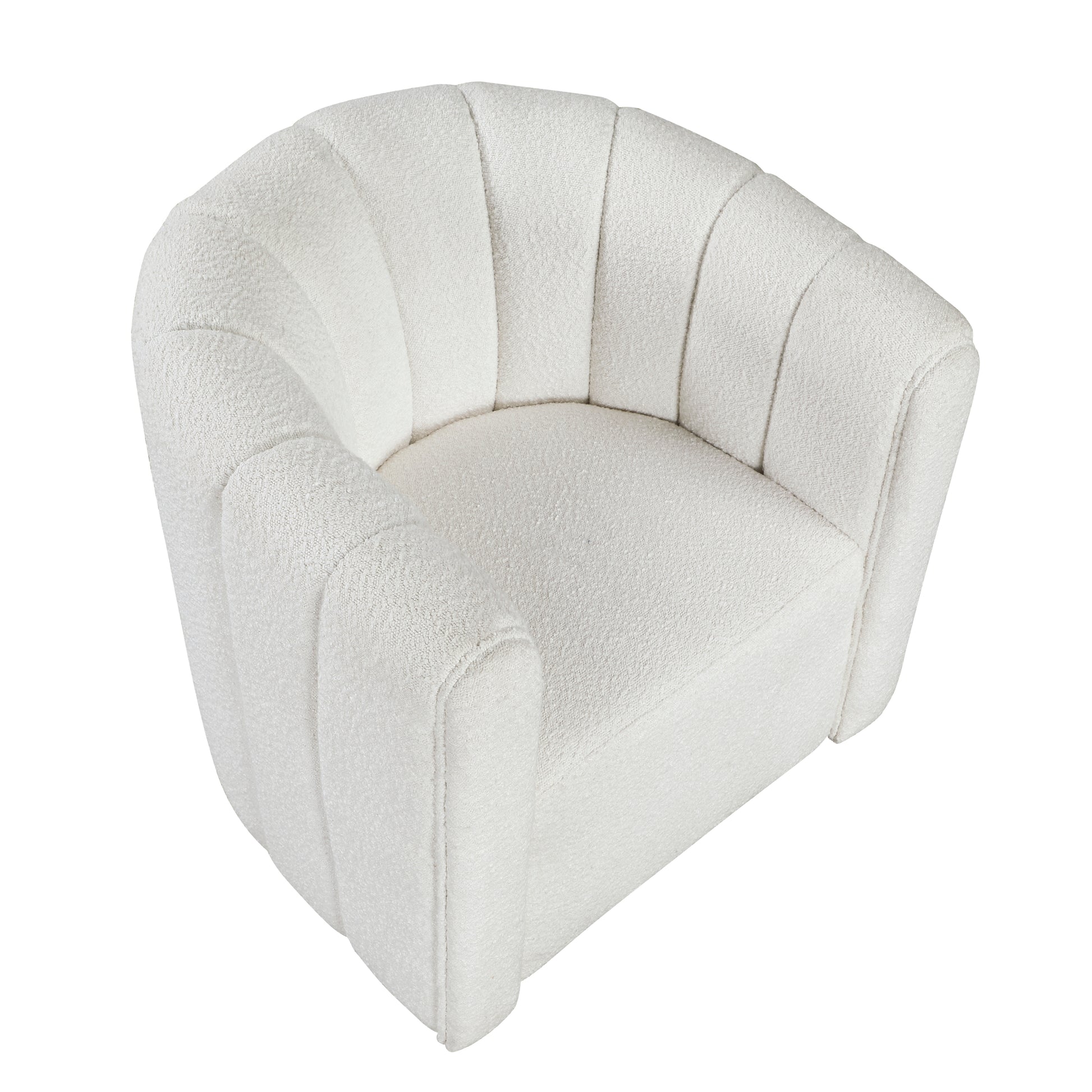 Modern Contemporary Swivel Chair With Ottoman White Boucle Fabric Upholstery Solid Wood Living Room Furniture White Primary Living Space Contemporary,Modern Plywood,Solid Wood