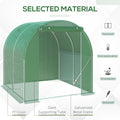 Outsunny 6' X 6' X 6' Tunnel Greenhouse Outdoor Walk In Hot House With Roll Up Plastic Cover And Zippered Door, Steel Frame, Green Green Steel