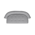 Jared Roll Arm Tufted Bench Settee, Light Grey Polyester Gray Foam Polyester
