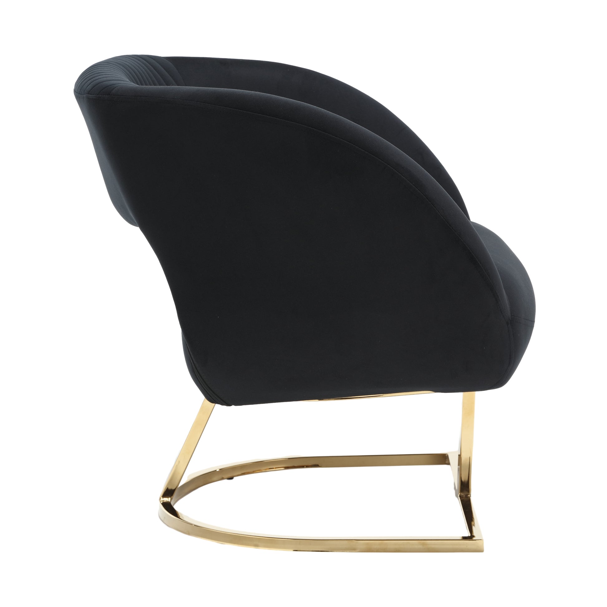 Coolmore Upholstered Tufted Living Room Chair Textured Linen Fabric Accent Chair With Metal Stand Black Velvet