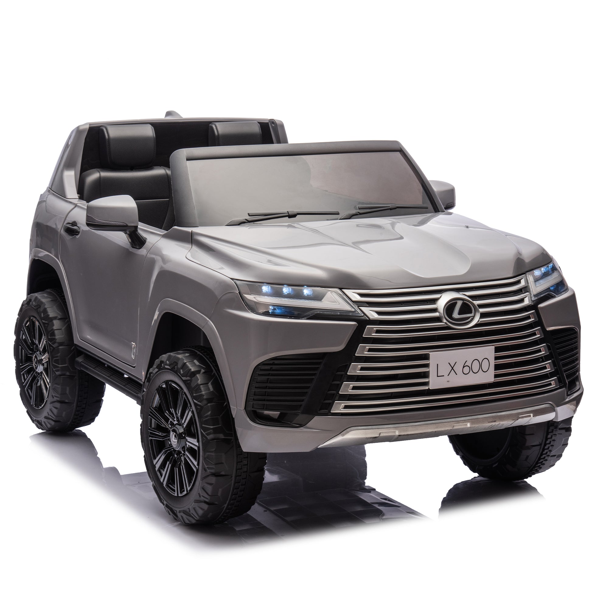 Licensed Lexus Lx600 24V Two Seater Xxl Kids Ride On Car W Parents Control,Seat Width 20 Inches,2Wd,Four Wheel Suspension,Bluetooth,Mp3,Music,Power Display,Speeds 1.86 3.11Mph For Kids. Gray Polypropylene