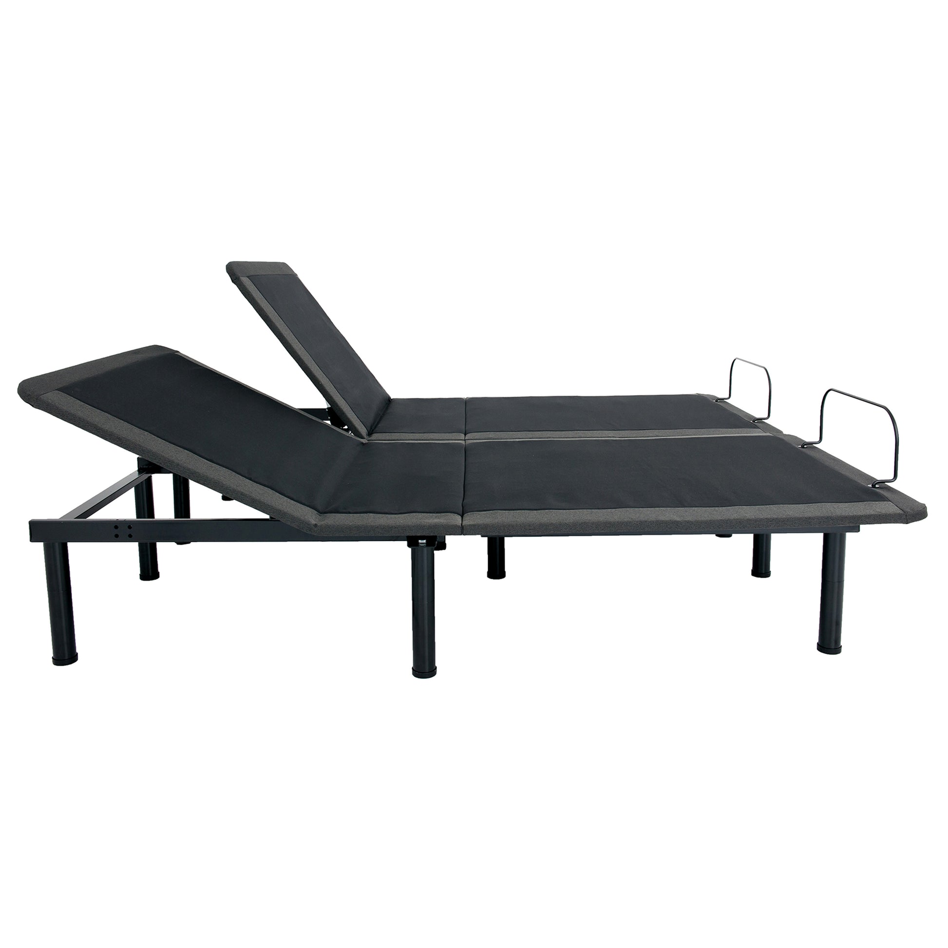 King Size Flex Head Quick Assembly Adjustable Bed Frame With Voice Activated Controls Black Metal Metal