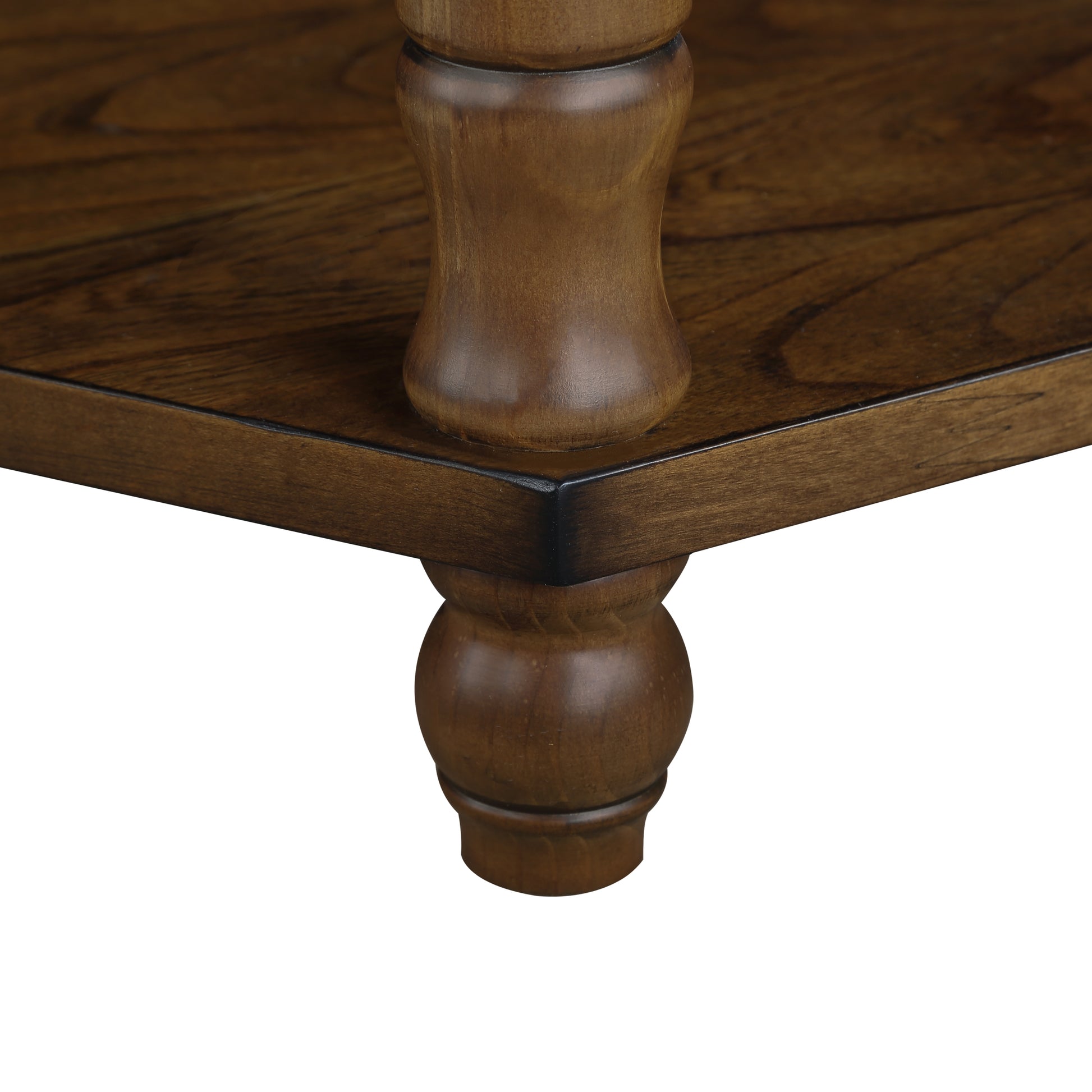 2 Tier Retro Hexagon Living Room Solid Wood Coffee Table With Shelf & Drawer, 36'' Mid Century Center Coffee Table For Living Room, Office. Cherry Cherry Pine