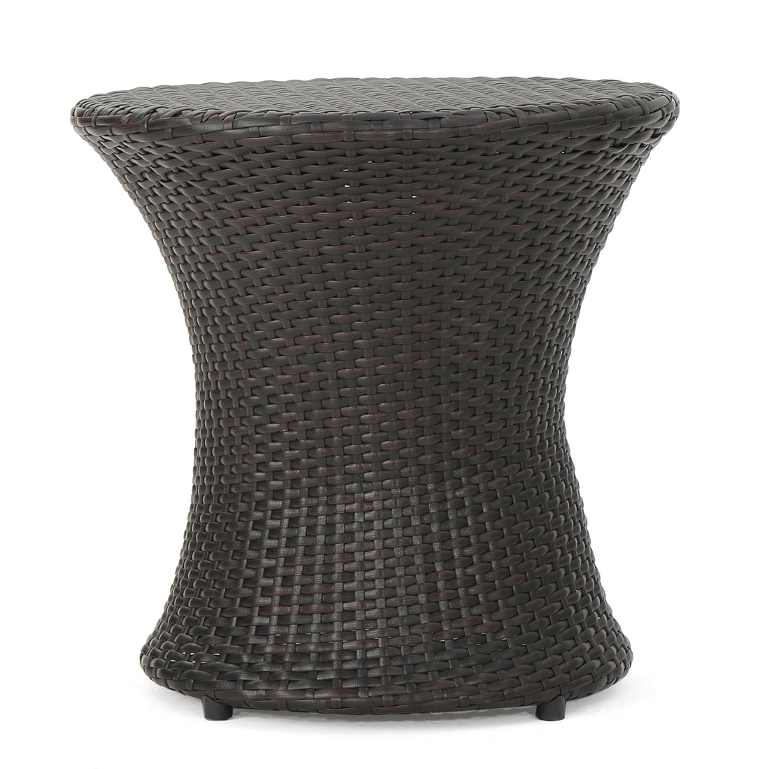 Kono Hourglass Table No Glass Top Brown Multi Rattan