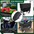 Minimeetall Multi Use Bag,Collapsible Foldable Wagon Cart Beach Wagon Heavy Duty Utility Cart Utility Wagon Grocery Cart For For Camping 3Pcs Plastic Liner Bag Coverblack Black Steel