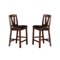 Dining Chairs With Black Faux Leather Seat, Walnut Set Of 2 Solid Walnut Dining Room Rectangular Set Of 2 Rubber Wood