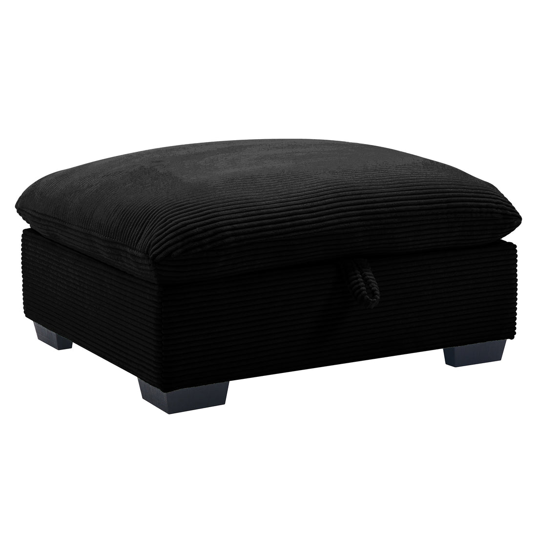 Corduroy Fabric Ottomans Footrest To Combine With 2 Seater Sofa, 3 Seater Sofa And 4 Seater Sofa, Black Corduroy Black Corduroy