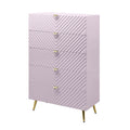 Gaines Chest, Pink High Gloss Finish Bd02666 Pink Mdf Metal