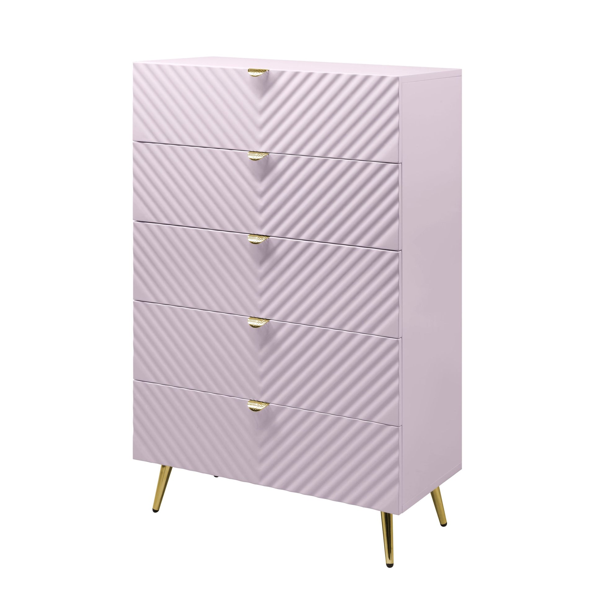 Gaines Chest, Pink High Gloss Finish Bd02666 Pink Mdf Metal