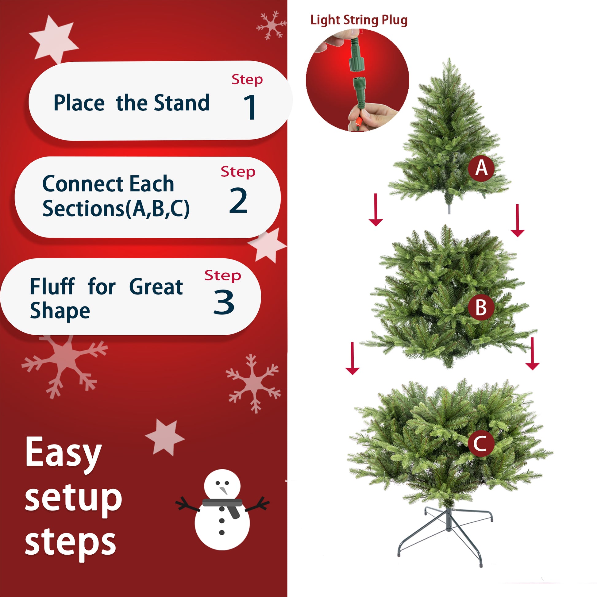 7.5Ft Artificial Christmas Tree Prelit Pe&Pvc With Metal Stand,550 Multi Colour Led Lights,2286 Branch Tips Green Everett Balsam Tree Easy Assembly For Indoor,Home 50 X 50 X 90 Inches Green Pvc