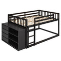 Full Over Full Bunk Bed With 4 Drawers And 3 Shelves Espresso Full Espresso Solid Wood