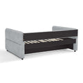 Daybed With Trundle Upholstered Tufted Sofa Bed, Full Size, Boucle Fabric, Grey 83