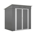 6'X4' Outdoor Metal Storage Shed For Garden Tools Lockable Door Gray Metal