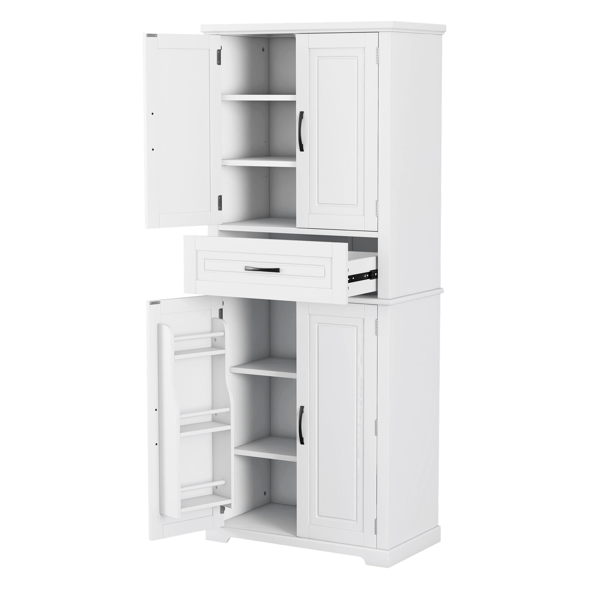 Bathroom Storage Cabinet With Multi Functional Storage Space, Drawer With Slide Rails, Adjustable Shelf, White White Mdf