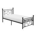 1Pc Twin Platform Bed Black Finish Metal Frame Ball Finials Modern Traditional Look Box Spring Not Required Twin Black Metal Bedroom Classic Metal